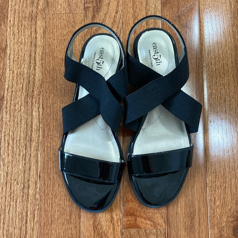 East 5th Black Glossy Women's Sandals